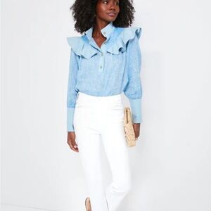 Tuckernuck  chambray linen mirabella ruffled Shirt